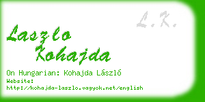 laszlo kohajda business card