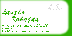 laszlo kohajda business card
